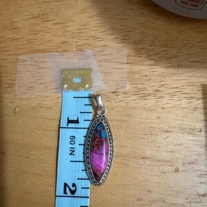 Elegant Pink‎ and Blue Pendant Necklace